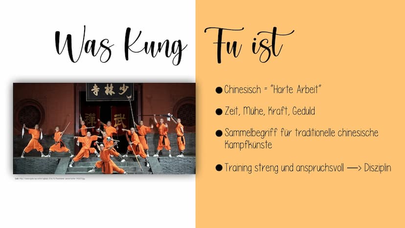 Kung Tu Gliederung
Was Kung Fu ist
Geschichte des Kung Fu
Bodhidharma
Was Kung Fu auszeichnet
Verschiedene Kung Fu Arten
Techniken des Shaol