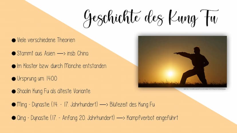 Kung Tu Gliederung
Was Kung Fu ist
Geschichte des Kung Fu
Bodhidharma
Was Kung Fu auszeichnet
Verschiedene Kung Fu Arten
Techniken des Shaol