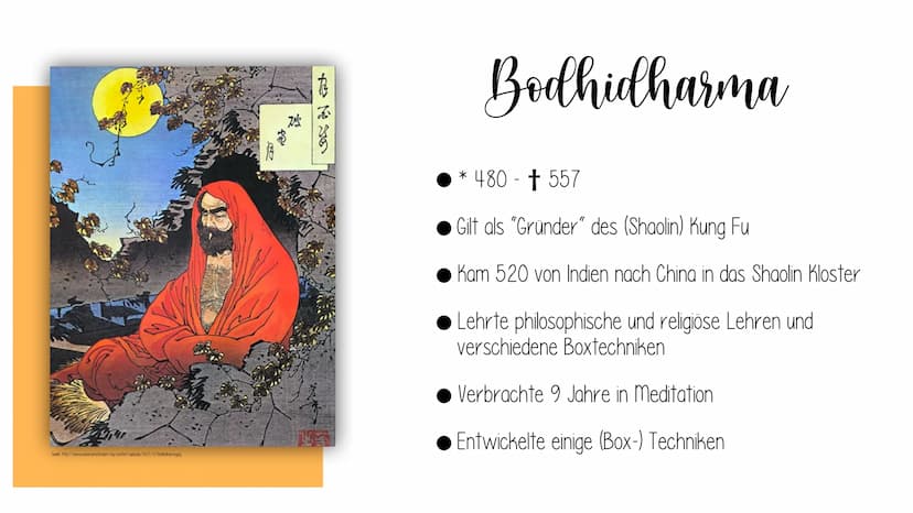 Kung Tu Gliederung
Was Kung Fu ist
Geschichte des Kung Fu
Bodhidharma
Was Kung Fu auszeichnet
Verschiedene Kung Fu Arten
Techniken des Shaol