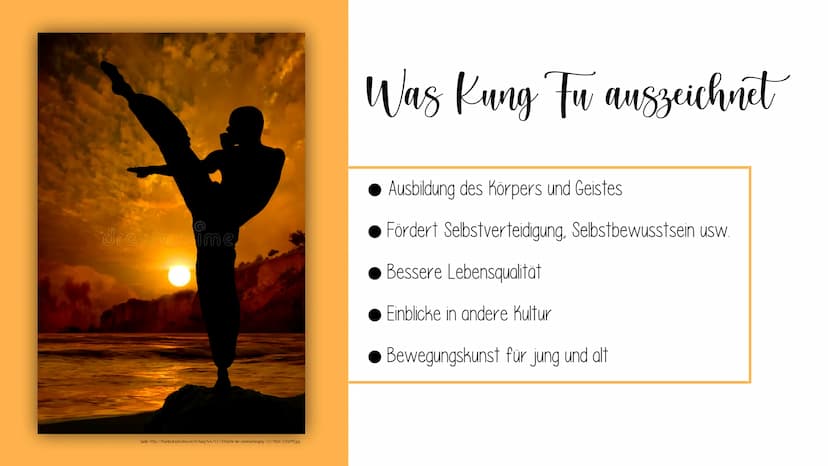 Kung Tu Gliederung
Was Kung Fu ist
Geschichte des Kung Fu
Bodhidharma
Was Kung Fu auszeichnet
Verschiedene Kung Fu Arten
Techniken des Shaol