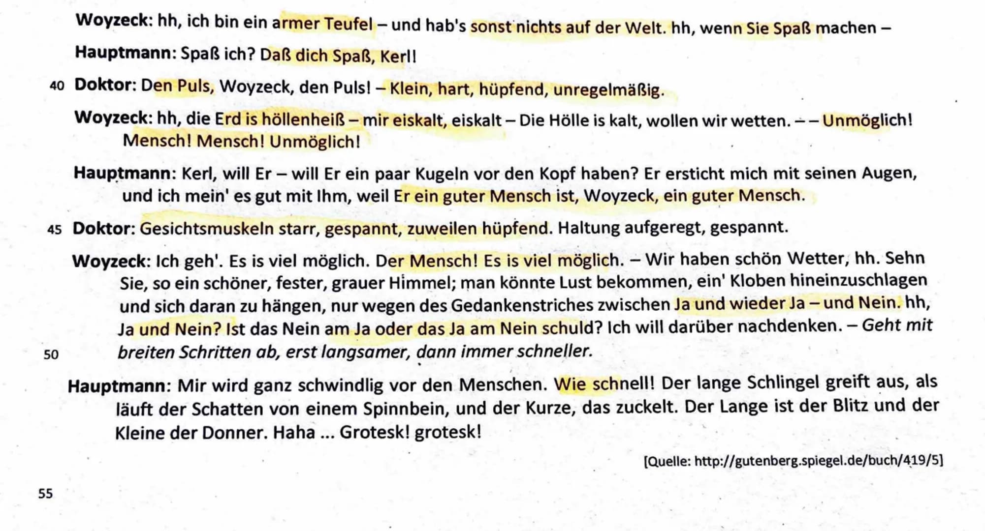4
5
15
DLK Q1 >>
Klausur Q1.1/1
28.09.2022
Woyzeck - Psychopath oder Produkt sozialer Verhältnisse?
Aufgabenstellung:
1. Analysieren Sie den