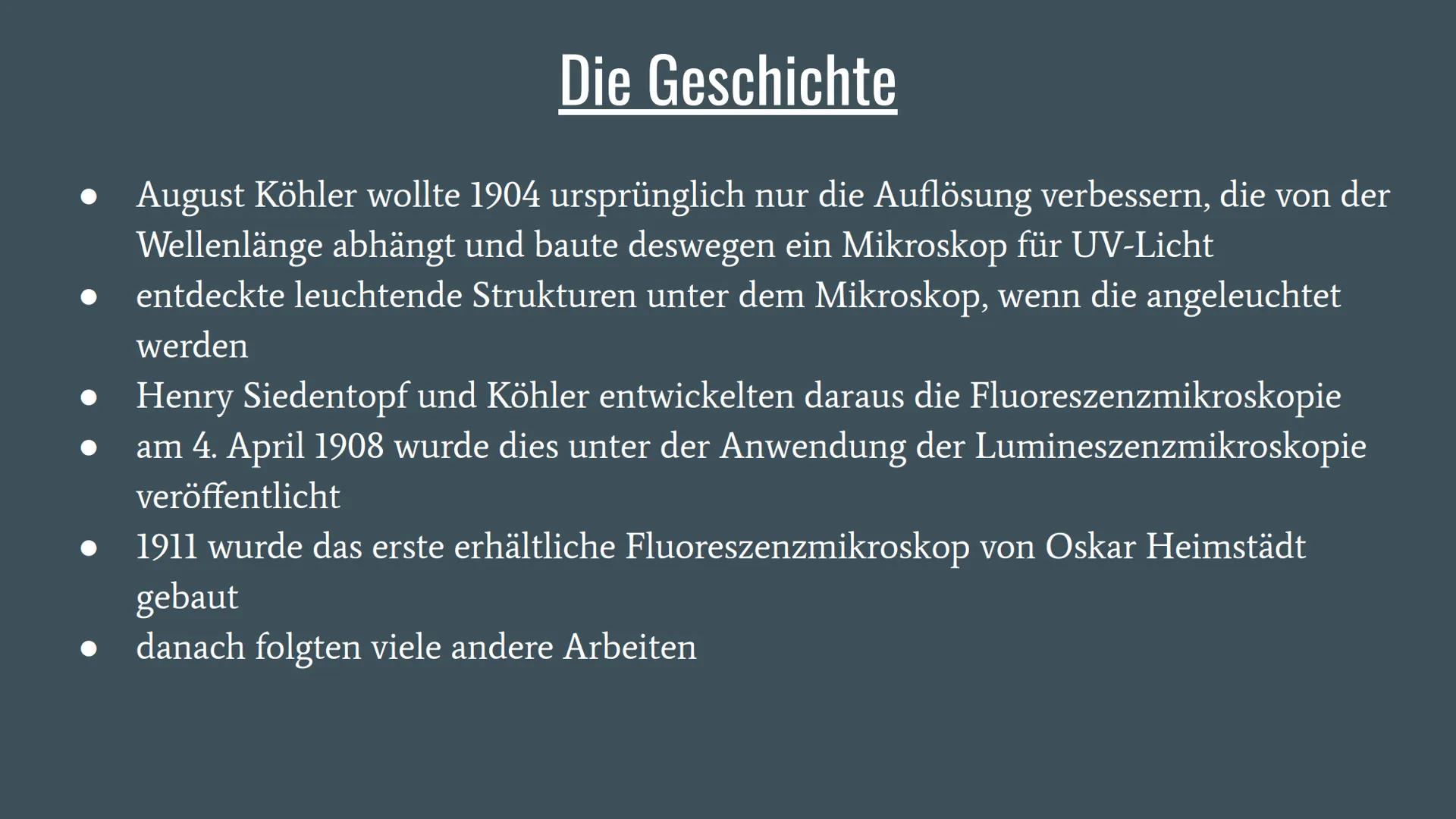 Fluoreszenzmikroskopie Was ist die Fluoreszenzmikroskopie?
Variante der Lichtmikroskopie
ein Stoff wird von einem (Anregungs-) Licht bestrah