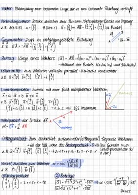 Know Abi NRW Lernzettel Geometrie, lineare Algebra, Mathe, Vektoren thumbnail