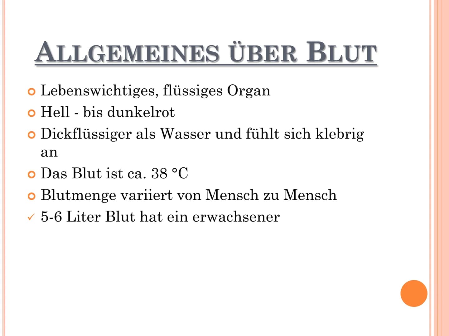 wow
DAS BLUT GLIEDERUNG
o Allgemeines über Blut
o Bestandteile des Blutes
o Funktionen des Blutes
o Rote Blutzellen
o Weiße Blutzellen
o Blu