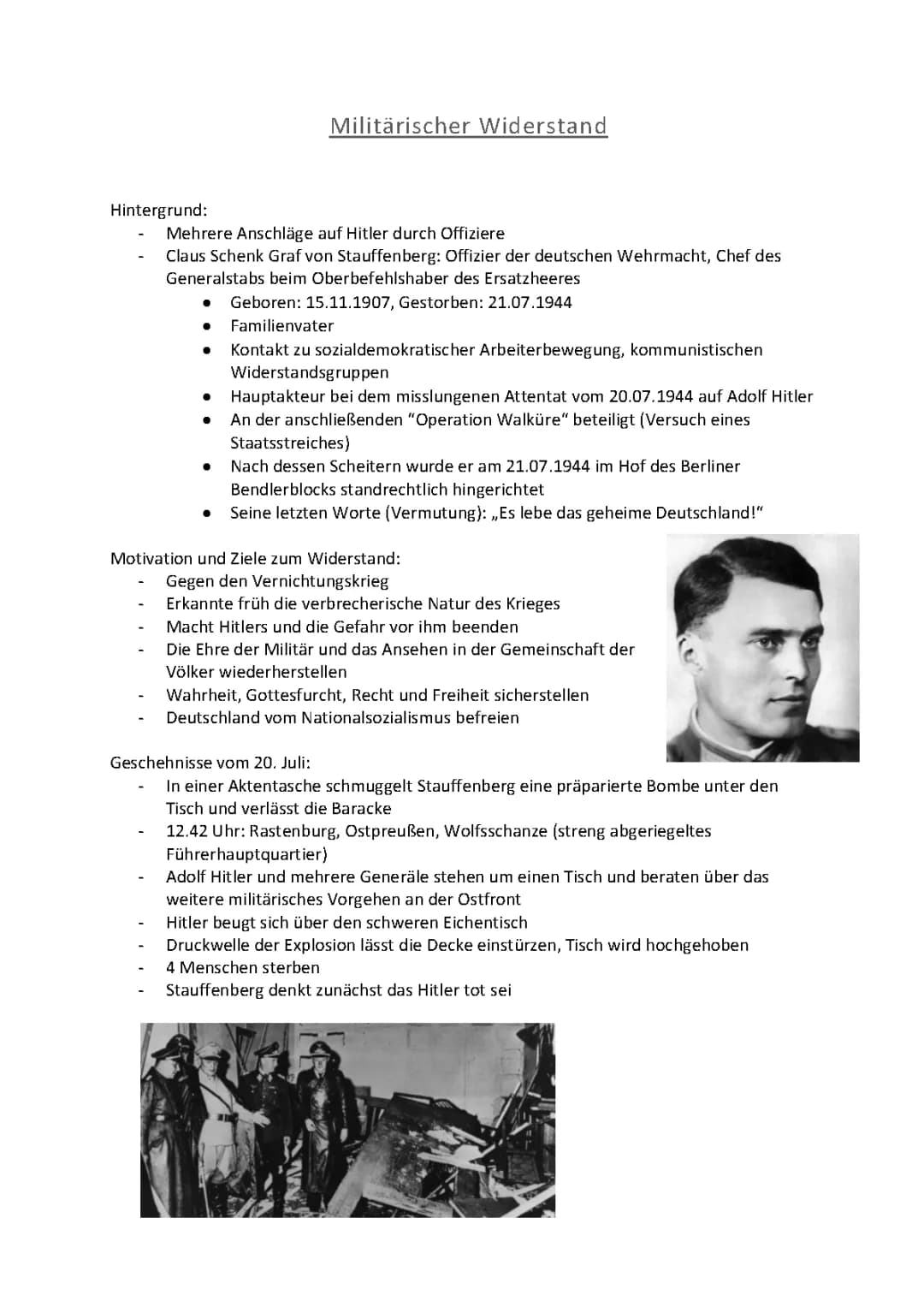 militärischer Widerstand gegen Hitler 