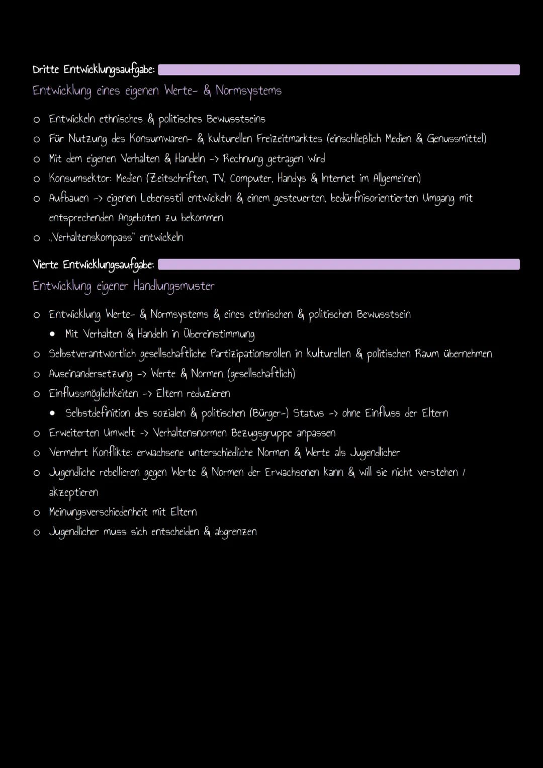 Entwicklungsaufgaben nach Hurrelmann
Definition:
o Typische körperliche, psychische, soziale Anforderungen & Erwartungen -> eine Auseinander