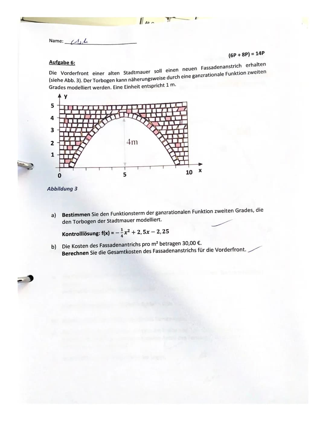 Gymnasium Essen Nord-Ost
Kurs: Q2 M G3
Ash
Name:
5. Klausur-Hilfsmittelfeier Teil
Aufgabe 1:
a) Bestimmen Sie jeweils eine Stammfunktion.
i)