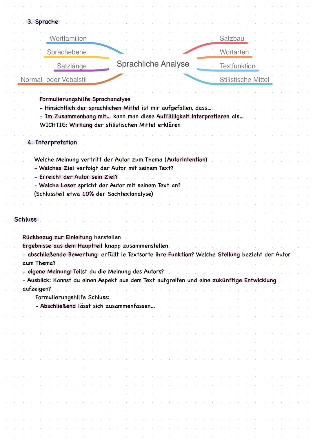 # Sachtextanalyse

1 Schritt Lesen und Verstehen

1 lesen: markiere wichtige Rahmenbedinungen (Autor, Erscheinungsjahr, Textsorte...)
2 lese