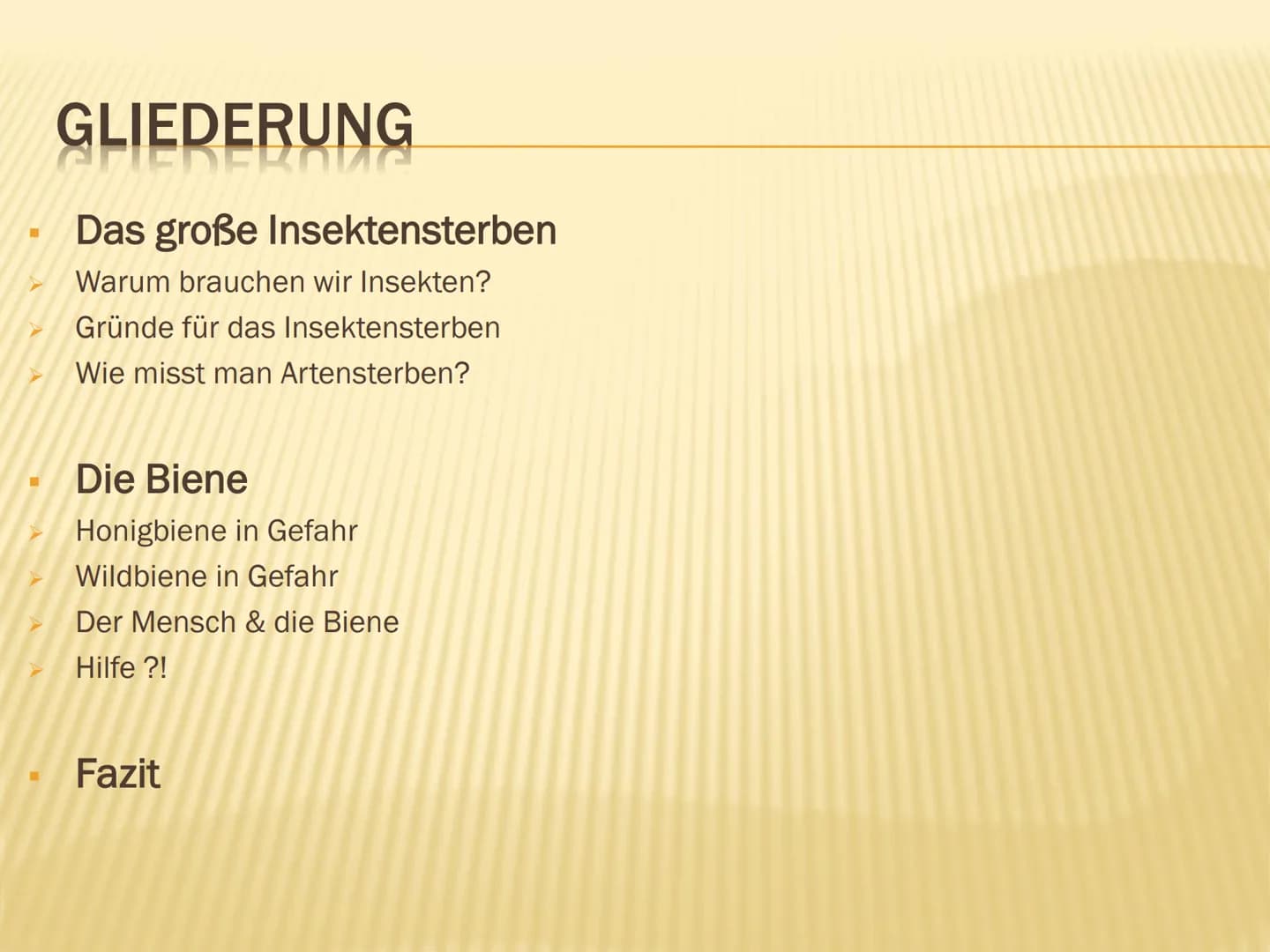 1. Insektensterben
Warum brauchen wir Insekten?
➤ Tragende Rolle in vielen Ökosystemen der Erde
➤ Besetzen wichtige Schlüsselpositionen:
● B