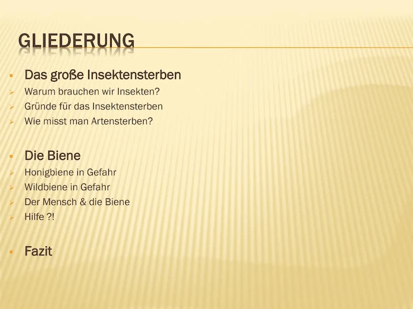 1. Insektensterben
Warum brauchen wir Insekten?
➤ Tragende Rolle in vielen Ökosystemen der Erde
➤ Besetzen wichtige Schlüsselpositionen:
● B