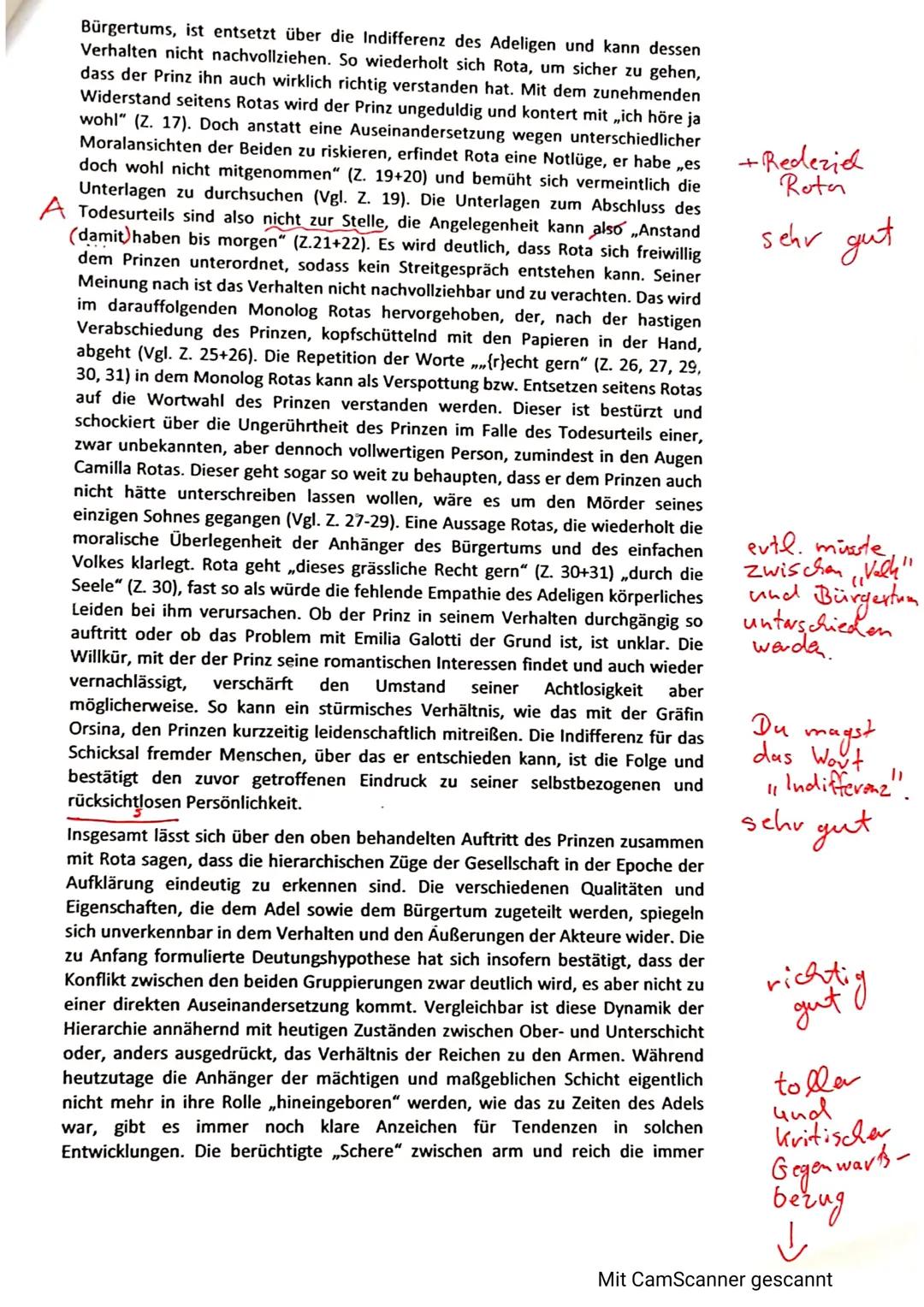 Deutsch

Im folgenden Text werde ich eine Szene des bürgerlichen Trauerspiels „Emilia
Galotti" von Gotthold Ephraim Lessing analysieren. Das