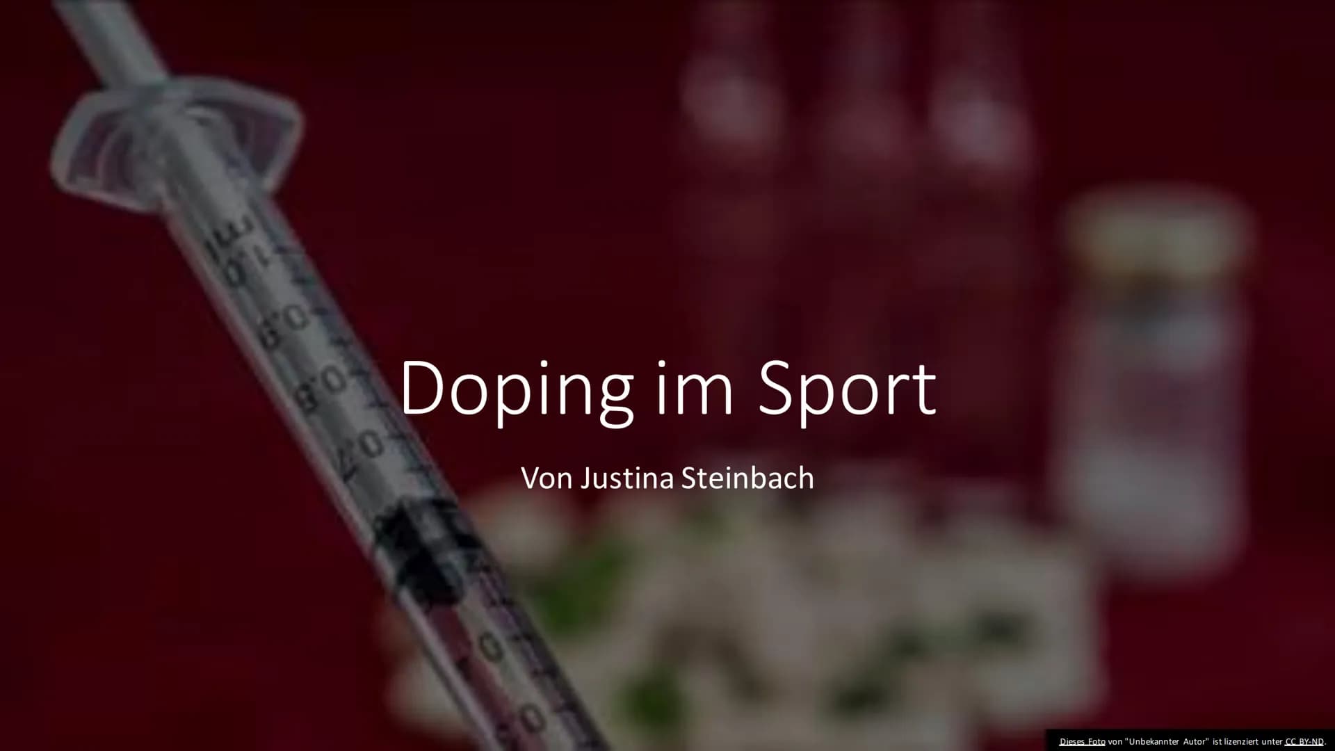 Fo
604
90.
20
Doping im Sport
Von Justina Steinbach
11
Dieses Foto von "Unbekannter Autor" ist lizenziert unter CC BY-ND Was ist Doping?
Der