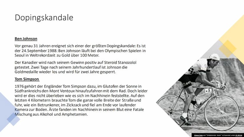 Fo
604
90.
20
Doping im Sport
Von Justina Steinbach
11
Dieses Foto von "Unbekannter Autor" ist lizenziert unter CC BY-ND Was ist Doping?
Der
