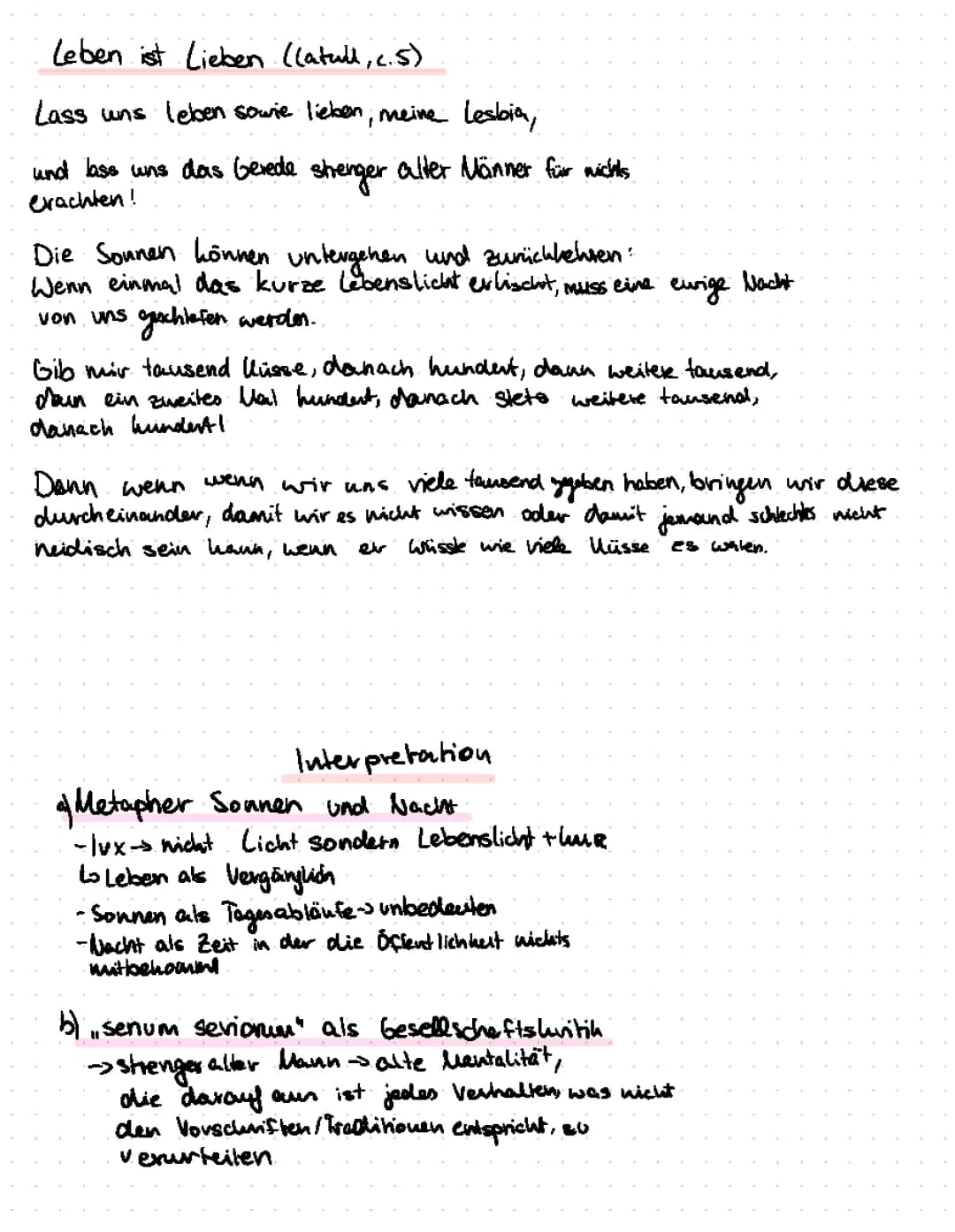 Catull Carmen 5 & 7 Übersetzung und Interpretation - Lieben und Leben