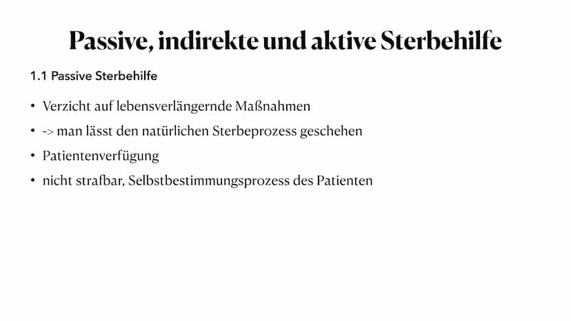Aktive Sterbehilfe
2.Juni 2022 Gliederung
1. Passive, indirekte und aktive Sterbehilfe
2. Definition Aktive Sterbehilfe
3. Beispiel Niederla