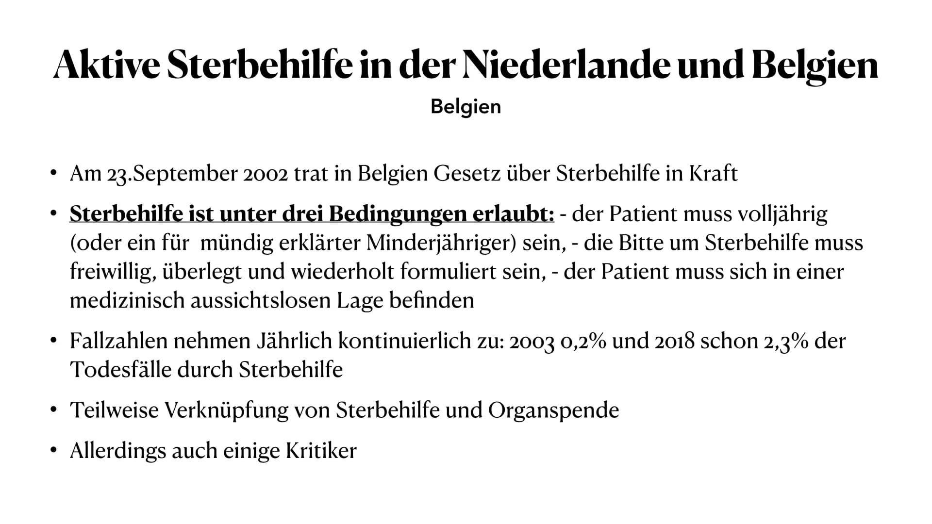 Aktive Sterbehilfe
2.Juni 2022 Gliederung
1. Passive, indirekte und aktive Sterbehilfe
2. Definition Aktive Sterbehilfe
3. Beispiel Niederla