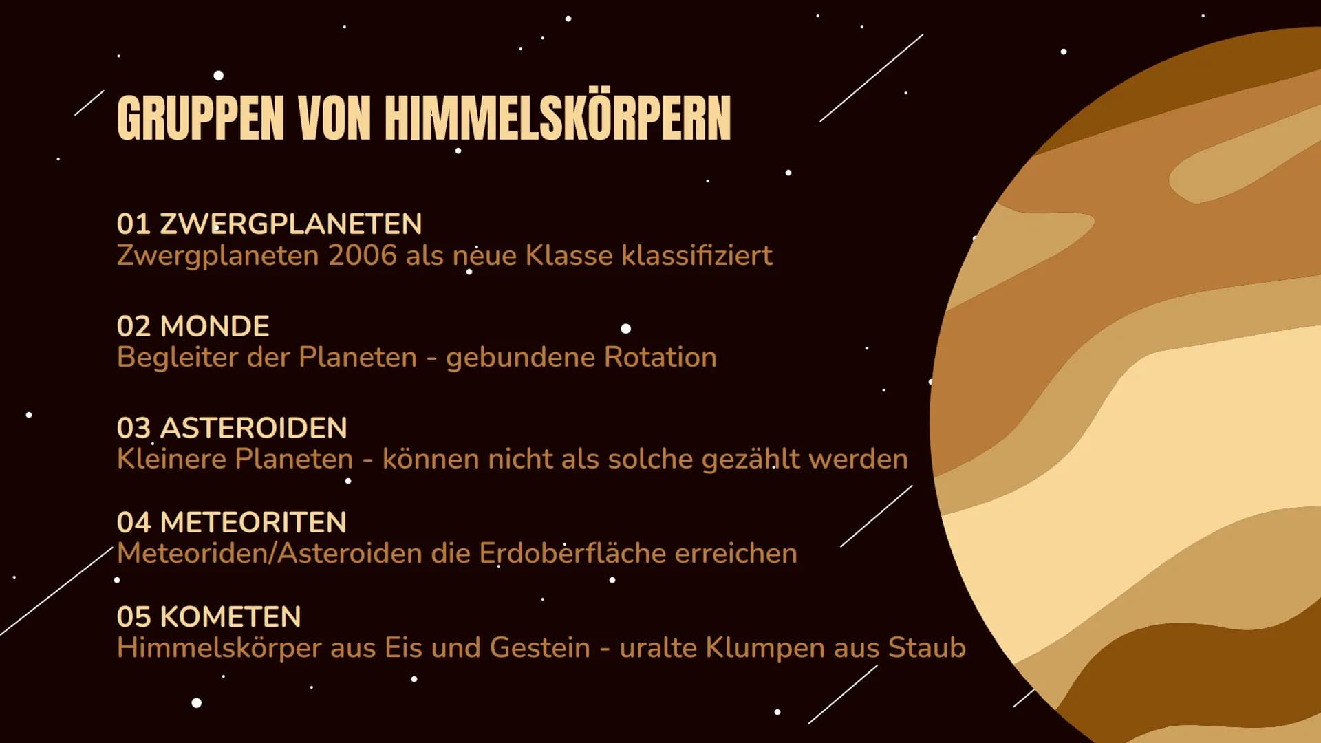 UNSER
SONNENSYSTEM
PRÄSENTATION VON NATE DASZEK &
ANNEMARIE HEBERT GLIEDERUNG
1.
2.
3.
4.
5. Sternbilder unserer Sternzeichen
6. Keplersche 