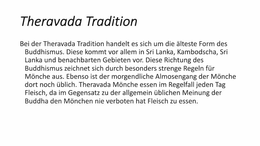 Religion
Was ist das Wichtigste im Buddhismus?
Im Buddhismus gibt es keinen Gott. Jeder Mensch kann sich selbst erlösen,
wenn er der Weishei