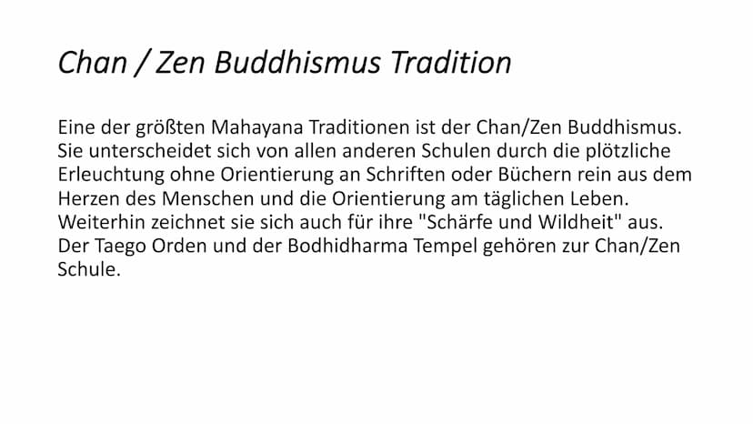 Religion
Was ist das Wichtigste im Buddhismus?
Im Buddhismus gibt es keinen Gott. Jeder Mensch kann sich selbst erlösen,
wenn er der Weishei