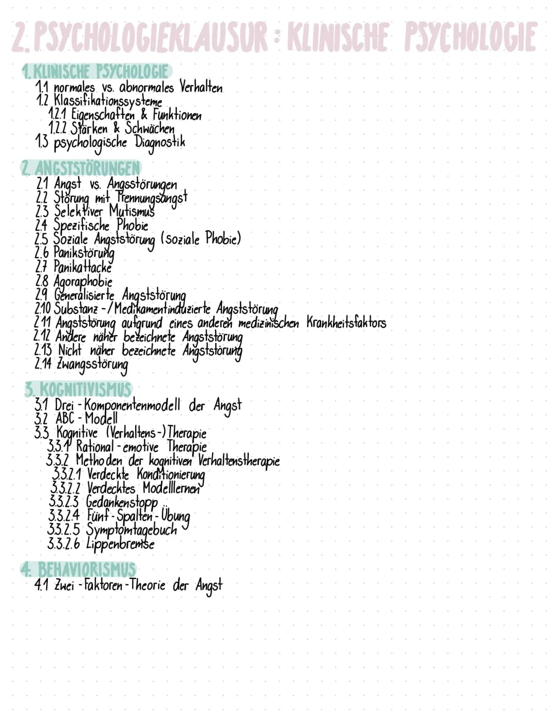 2. PSYCHOLOGIEKLAUSUR KLINISCHE PSYCHOLOGIE
1.KLINISCHE PSYCHOLOGIE
1.1 normales vs. abnormales Verhalten
1.2 Klassifikationssysteme
1.2.1 E