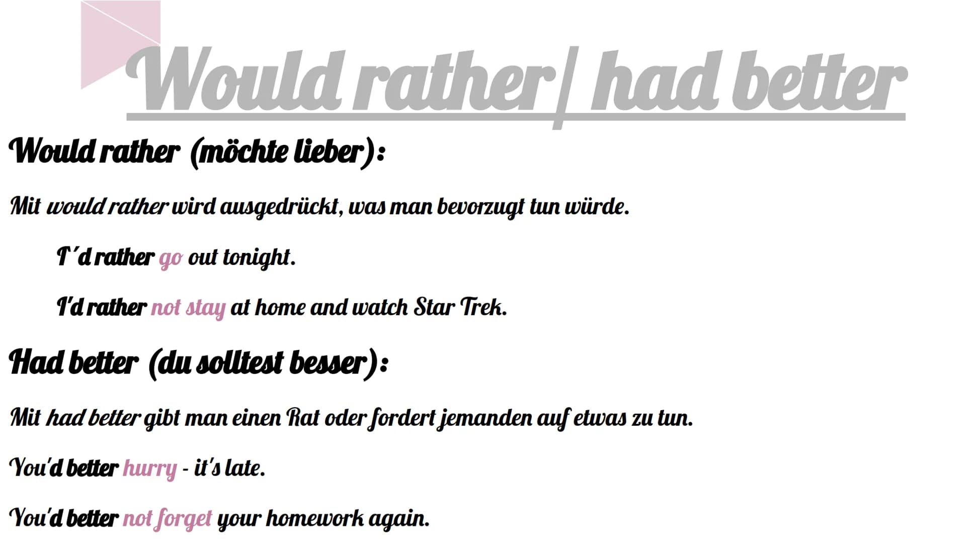 Englisch Conditional Clauses
Type 1: Yes, it is possible. (sicher)
If1 go to the wood, I will see Robin Hood.
+
If-clause
Simple Present
Mai