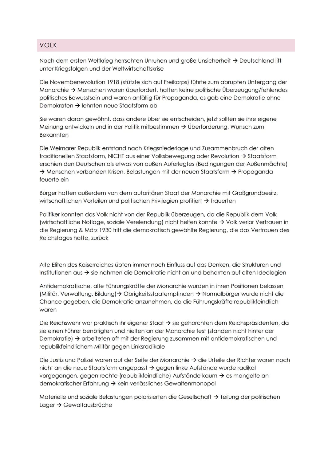 SCHEITERN DER WEIMARER REPUBLIK
Tod Ebert & Stresemann → keine regierungsstützenden Persönlichkeiten mehr
MANGELHAFTE VERFASSUNG
Keine Ewigk