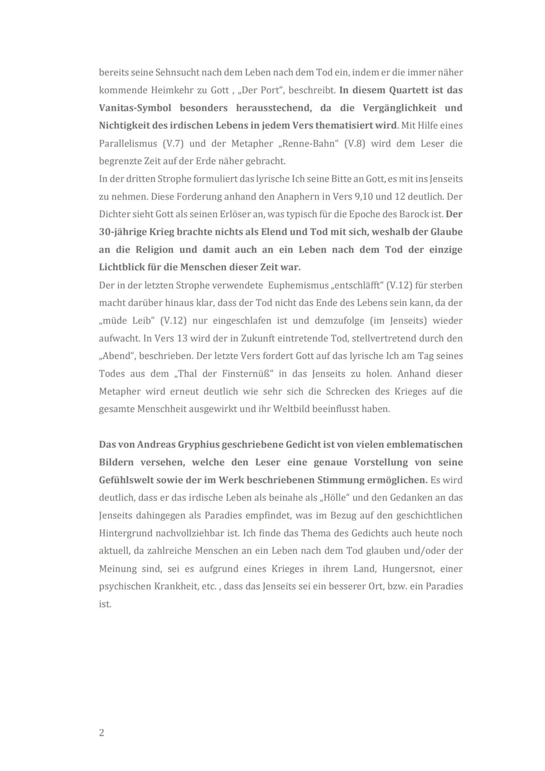 26.03.2022
ABEND - ANDREAS GRYPHIUS
Das vorliegende Sonett ,,Abend", geschrieben von Andreas Gryphius, wurde im Jahr
1636 veröffentlicht und