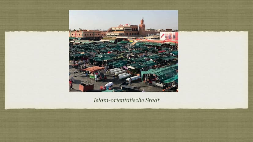 Islam-orientalische Stadt . Traditionell islam-orientalische Stadt Merkmale
GLIEDERUNG
• Koloniale Überformung + Aufbau früher
• Basar
• Wan