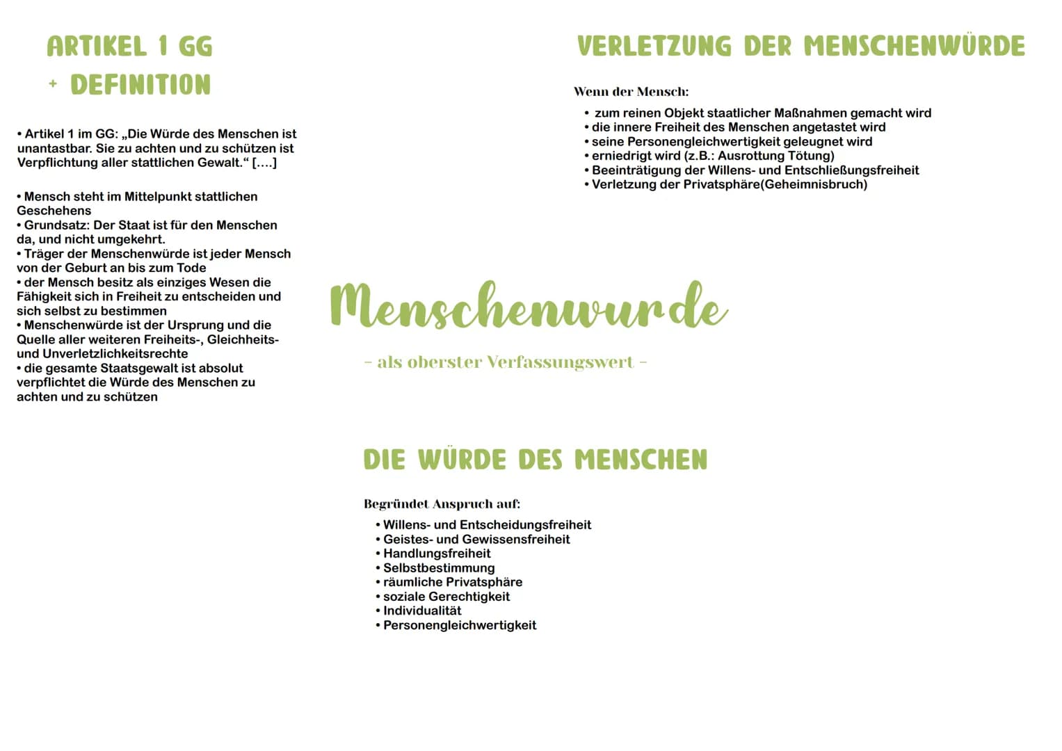 MENSCHENRECHTE
• gelten weltweit für alle Menschen
GRUNDGESETZ
BÜRGERRECHTE
• Verfassung der BRD (= Bundesrepublik Deutschland)
• Grundlage 