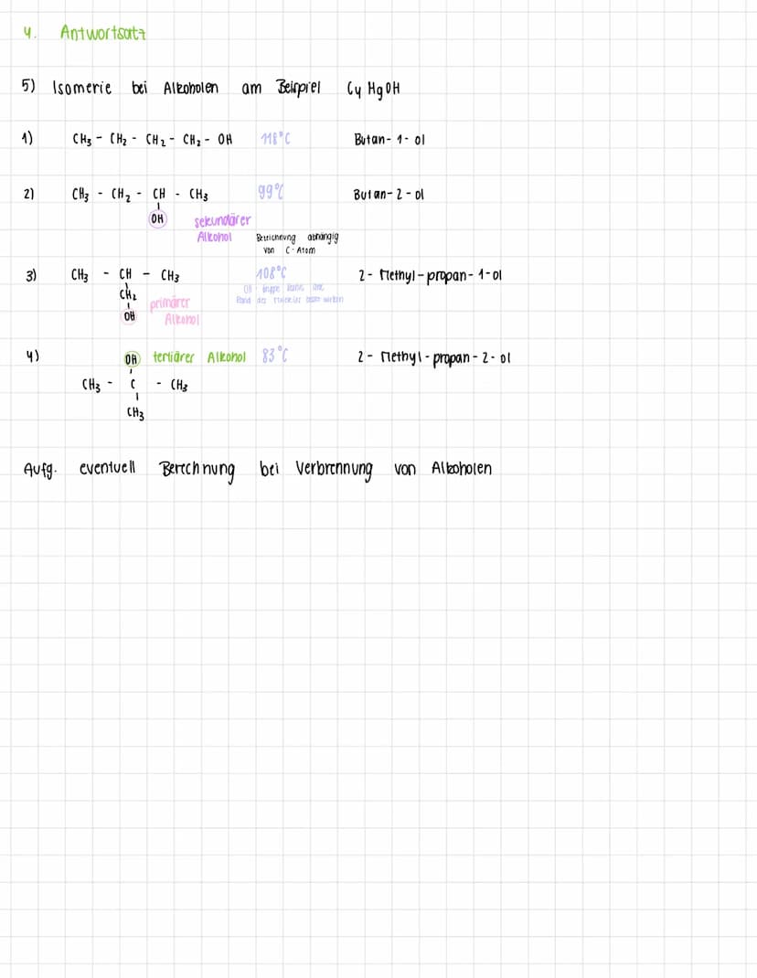 1) homologe Reine der Alkane
Antahl der
C-Atome
Methan
Ethan
Propan
Butan
Pentan
Hexan
ORGANISCHE CHEMIE
2) Isomerie
1)
2)
3)
4)
Heptan
Octa