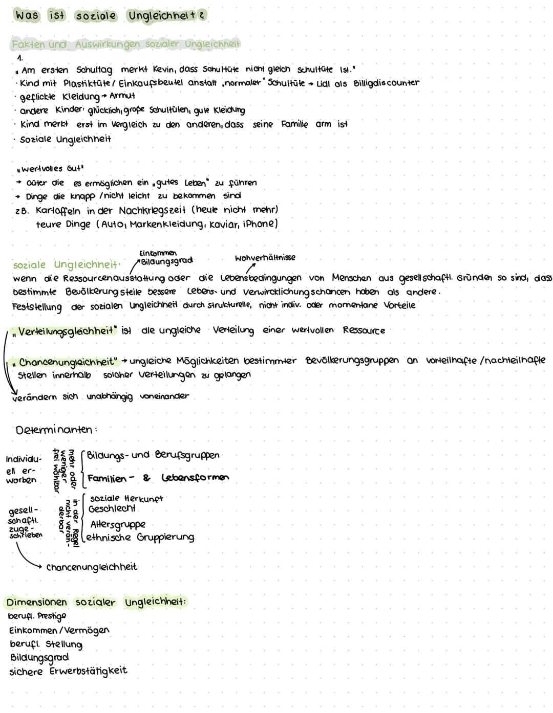 Was ist soziale Ungleichheit?
Fakten und Auswirkungen sozialer Ungleichheit
1.
Am ersten Schultag merkt Kevin, dass Schultüte nicht gleich s