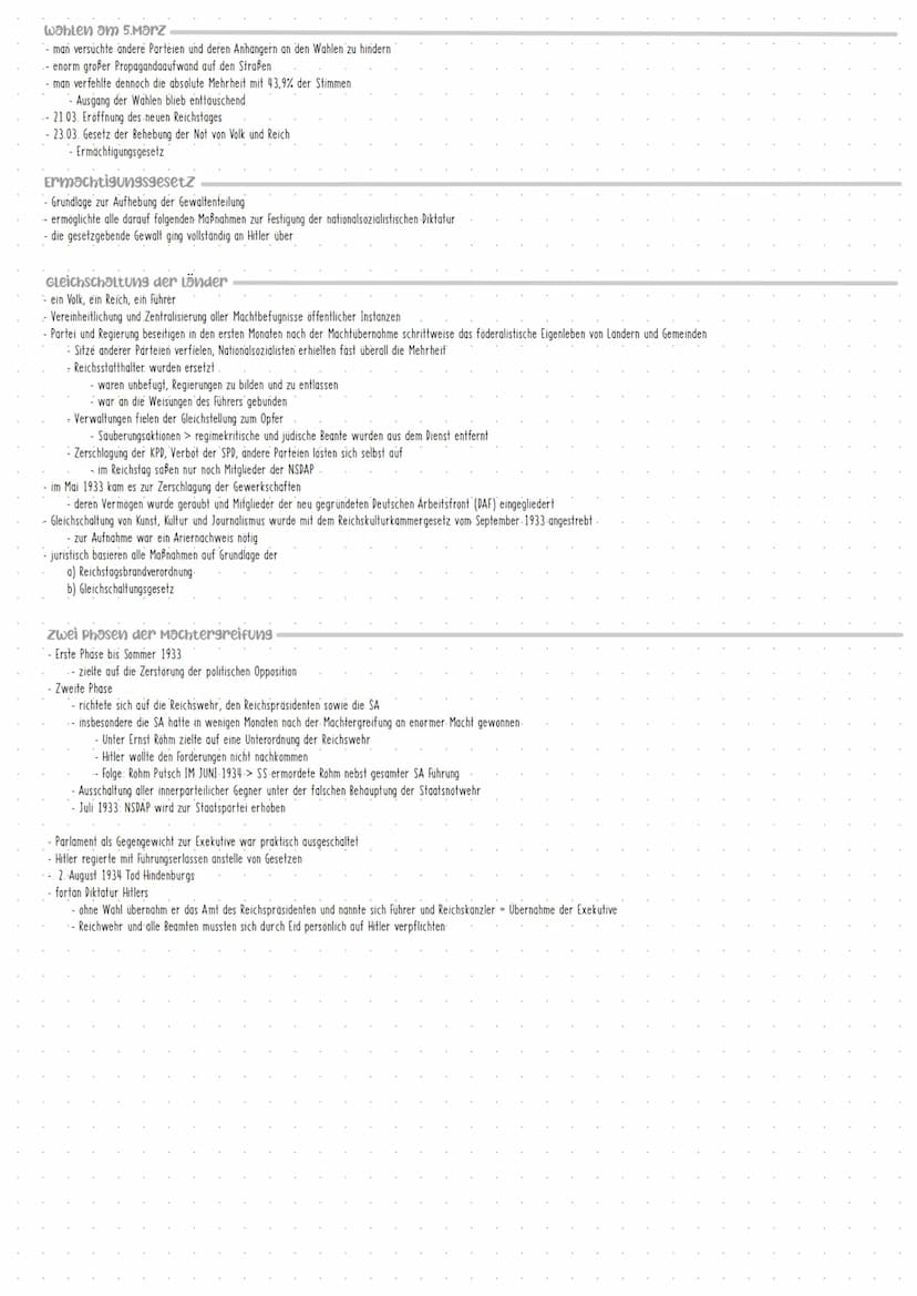 30.01.1933
Ernennung Hitlers zum Reichskanzler
durch Reichspräsident Hindenburg
(Koalition der nationalen Konzentration")
28.02.1933
Lernzet