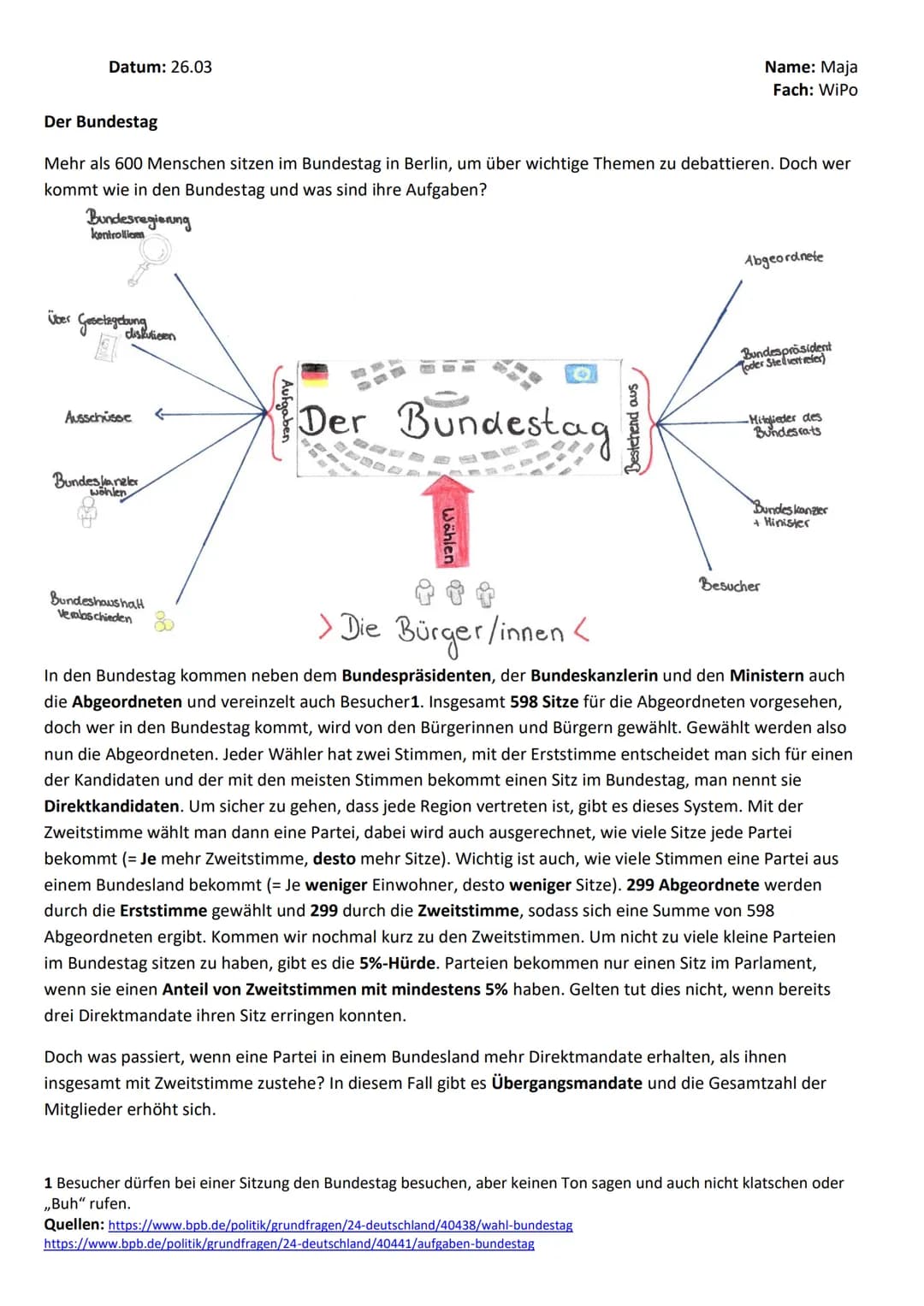 Datum: 26.03
Der Bundestag
Mehr als 600 Menschen sitzen im Bundestag in Berlin, um über wichtige Themen zu debattieren. Doch wer
kommt wie i