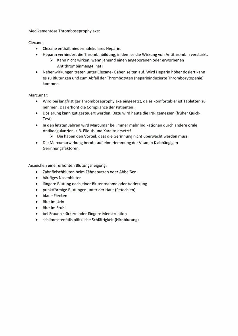 CE 05, LS 5.3.2 Thromboseprophylaxe
Thrombus:
Blutgerinnsel (,,Blutpfropf") in einem Gefäß. Er kann in Venen und Arterien entstehen.
Thrombo