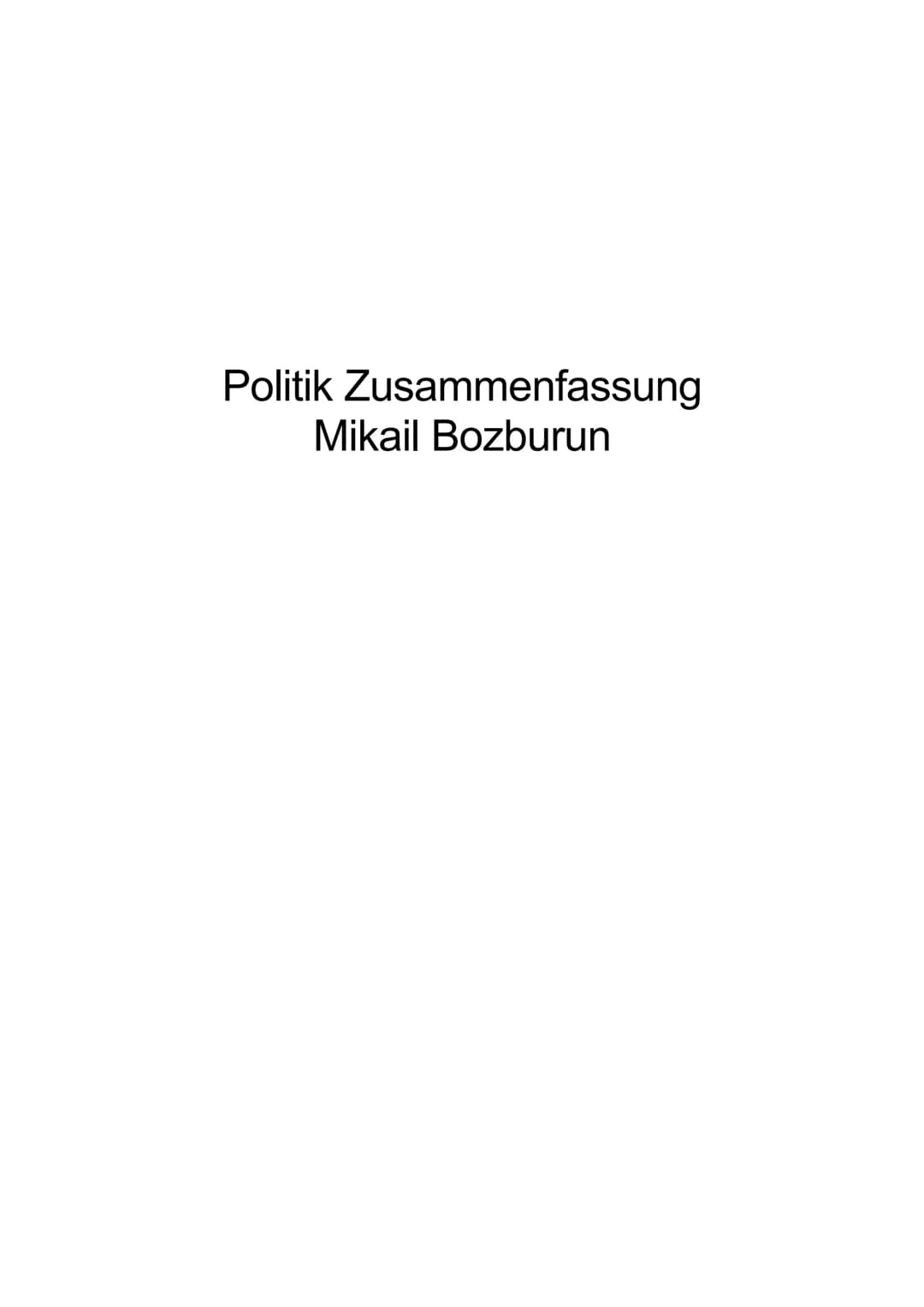 Politik Zusammenfassung
Mikail Bozburun Inhaltsverzeichnis
1. Demografischer Wandel..
1.1 ...in Deutschland...
1.2 Drei Faktoren: Fertilität