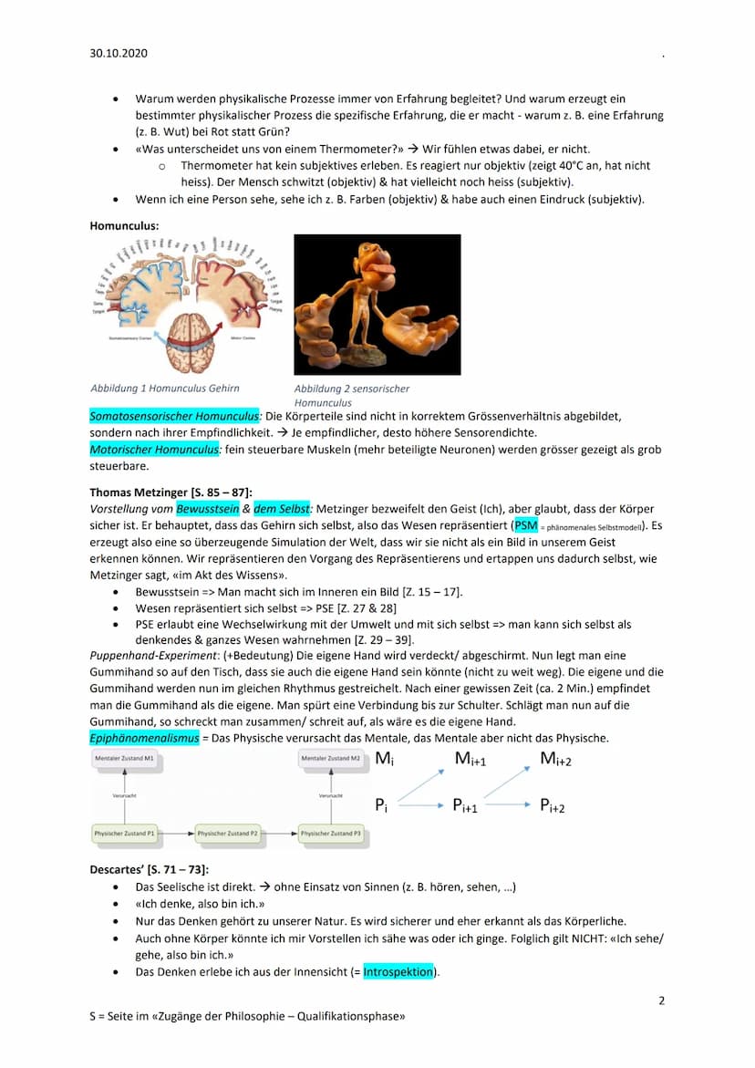 30.10.2020
Philosophieprüfung Geist & künstliche Intelligenz
Allgemein Philosophie des Geistes: befasst sich mit Teilfragen ums Thema Bewuss