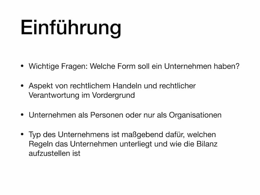 Rechtsformen der Unternehmung
Diese Presentation soll eine kleine Einführung in einen Teil des Faches Finanzbuchhaltung
geben und beschreibt