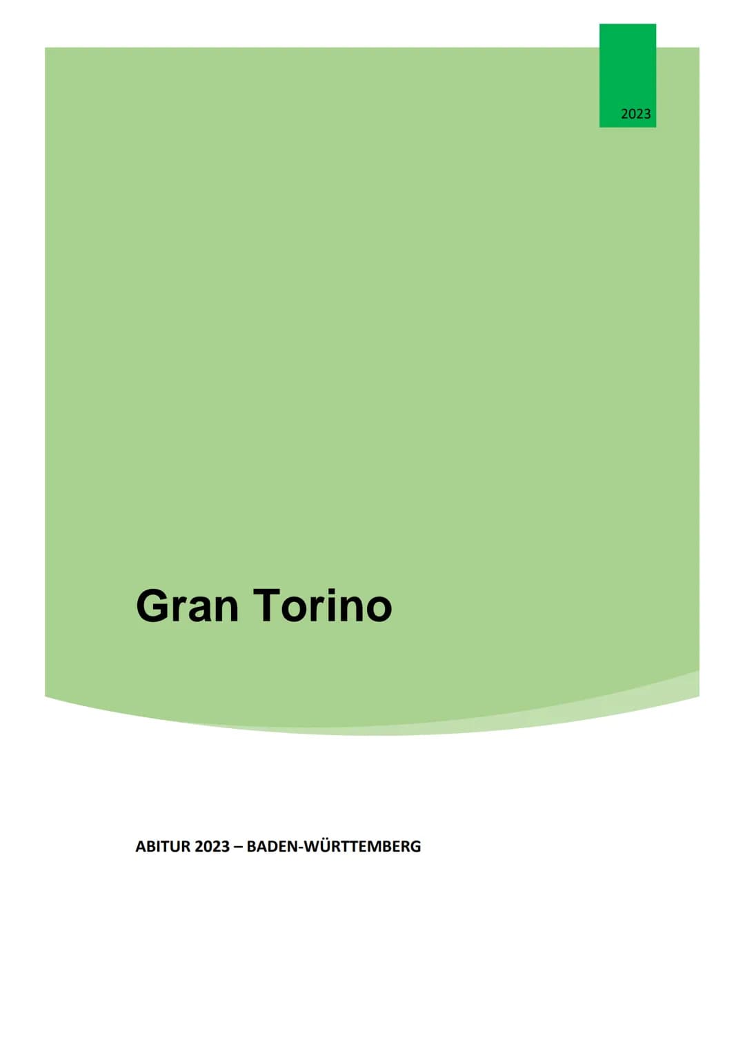 Gran Torino
ABITUR 2023-BADEN-WÜRTTEMBERG
2023 1. Introduction.
2. Character development..
2.1 Walt Kowalski.
2.2
Thao Lor.
2.3
Sue Lor
2.4
