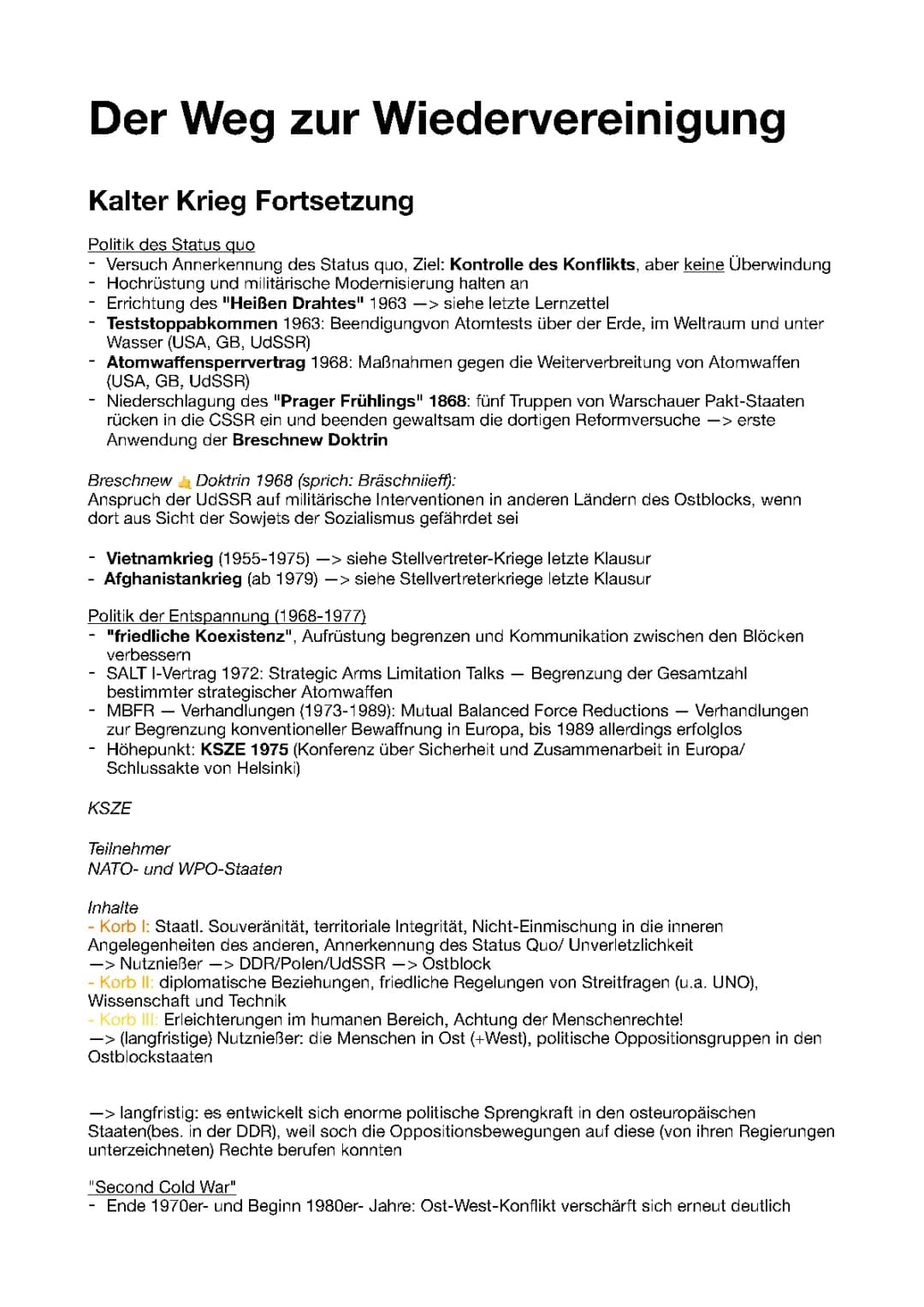 Der Weg zur deutschen Wiedervereinigung (1963-1990) 