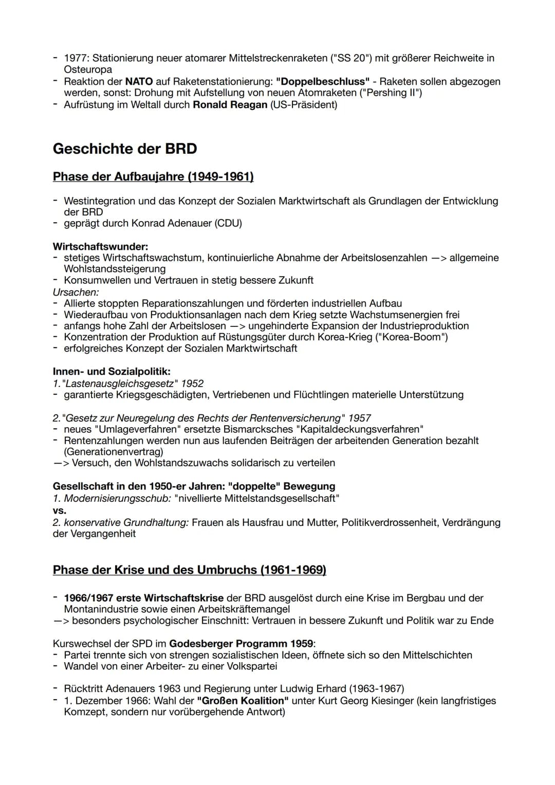 Der Weg zur Wiedervereinigung
Kalter Krieg Fortsetzung
Politik des Status quo
- Versuch Annerkennung des Status quo, Ziel: Kontrolle des Kon