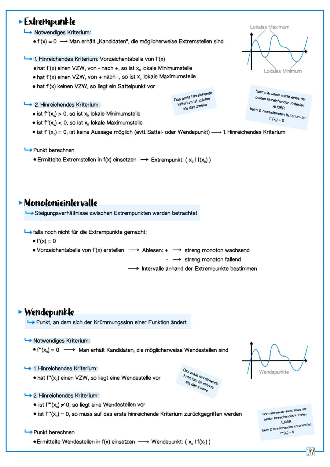 gangrationaler Funktionen
Was ist eine ganzrationale Funktion?
→→→→Eine ganzrationale Funktion oder Polynomfunktion ist eine Summe von Poten