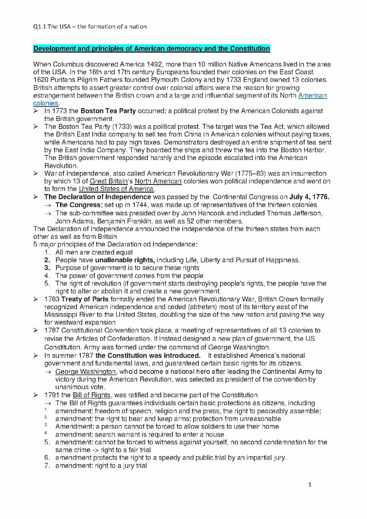Know The USA – the formation of a nation, development and principles of American democracy and the Constitution – landmarks of American history Civil Rights Movement, Black Lives Matter- recent political and social developments thumbnail