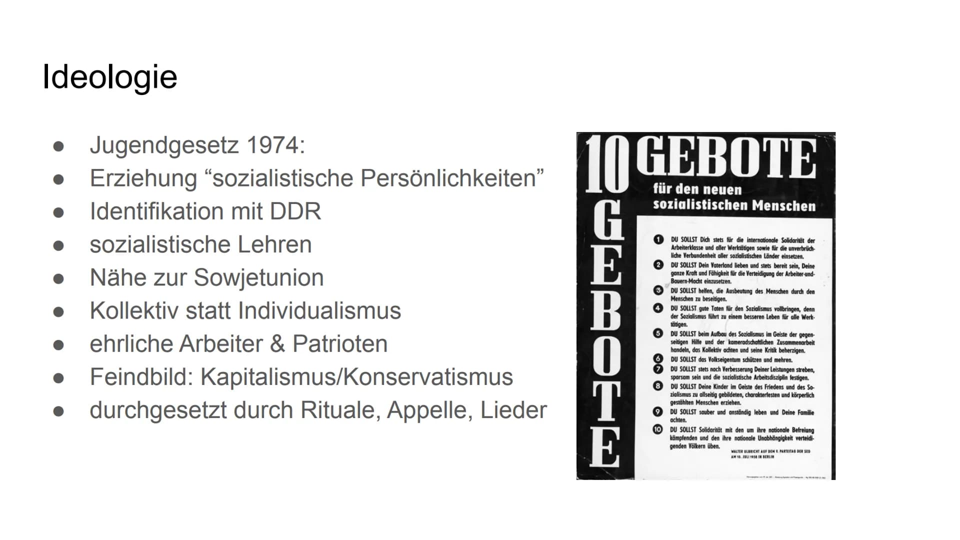 Beeinflussung
von klein auf
Freizeit: Pioniere, FDJ
und Jugendweihe
1440
foo
FOJ
res Gliederung
Ideologie
• Die Jungen Pioniere
Freie Deutsc