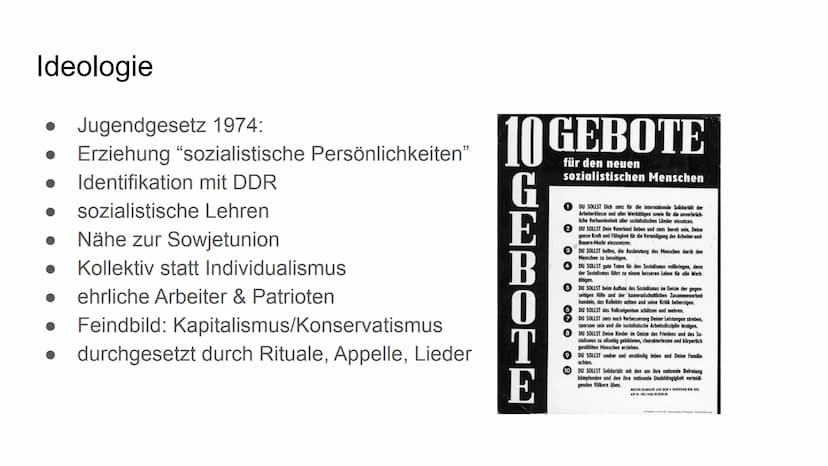 Beeinflussung
von klein auf
Freizeit: Pioniere, FDJ
und Jugendweihe
1440
foo
FOJ
res Gliederung
Ideologie
• Die Jungen Pioniere
Freie Deutsc
