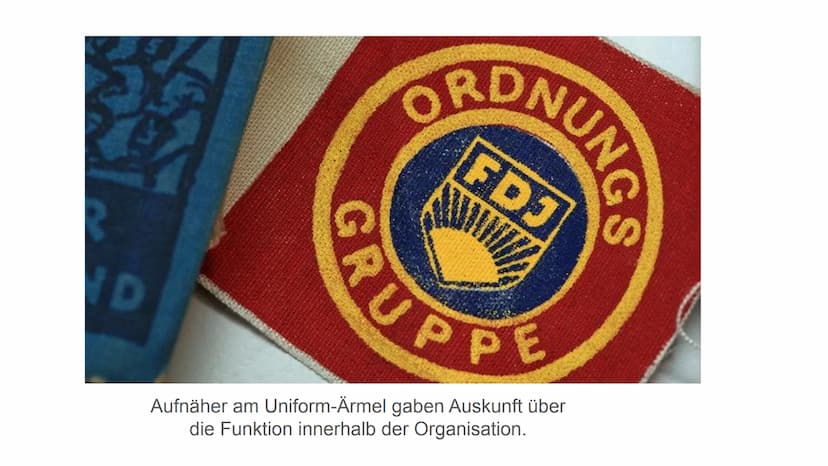 Beeinflussung
von klein auf
Freizeit: Pioniere, FDJ
und Jugendweihe
1440
foo
FOJ
res Gliederung
Ideologie
• Die Jungen Pioniere
Freie Deutsc