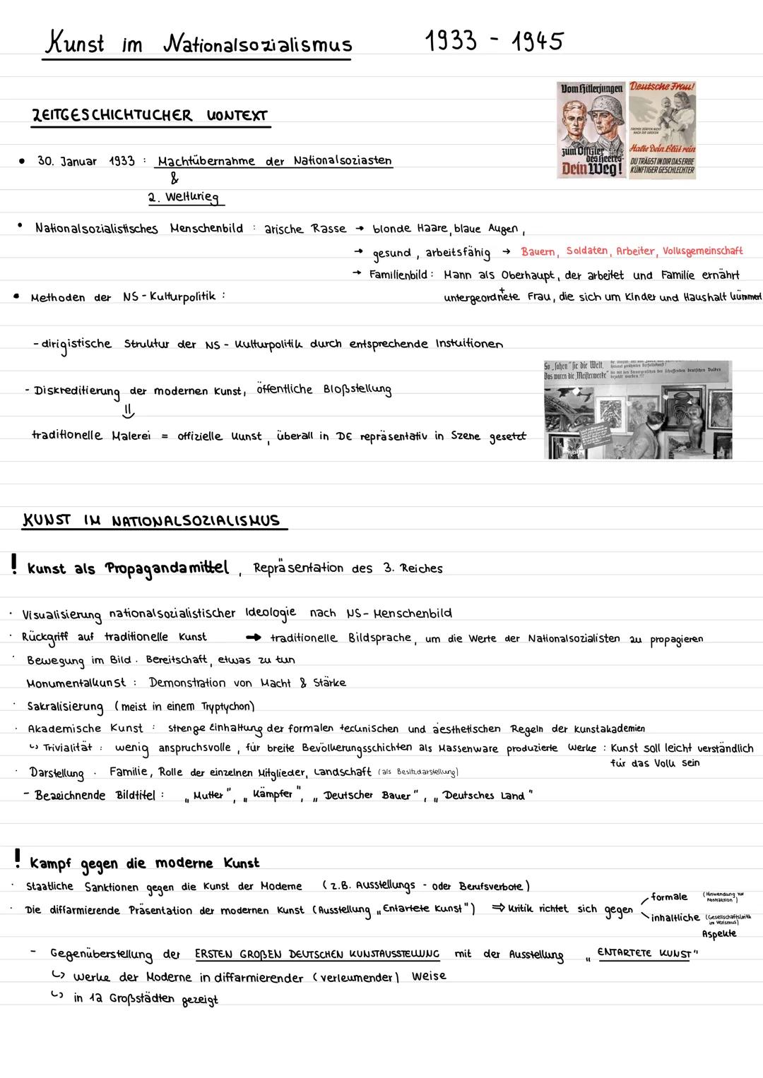 # Kunst im Nationalsozialismus 1933-1945

Vom Hitlerjungen Deutsche Frau!

ZEITGESCHICHTUCHER CONTEXT

- 30. Januar 1933 Machtübernahme der 