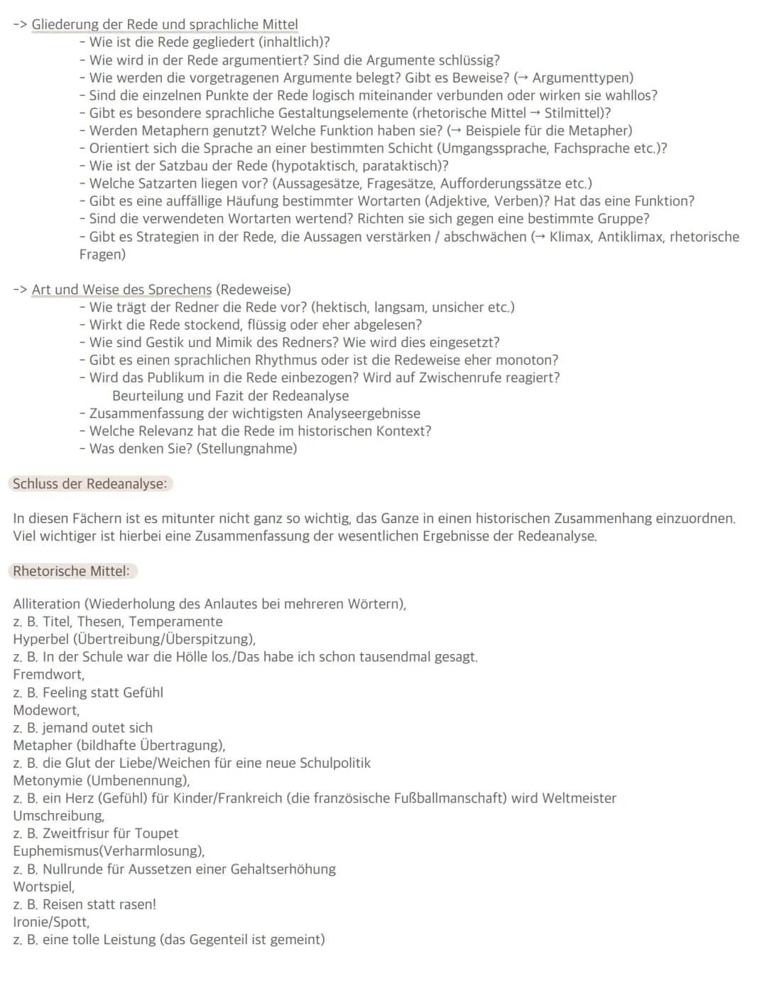 REDEANALYSE
Was bedeutet es eine Redeanalyse zu schreiben?
Wenn wir eine Redeanalyse schreiben, nehmen wir die Rede demnach wortwörtlich aus