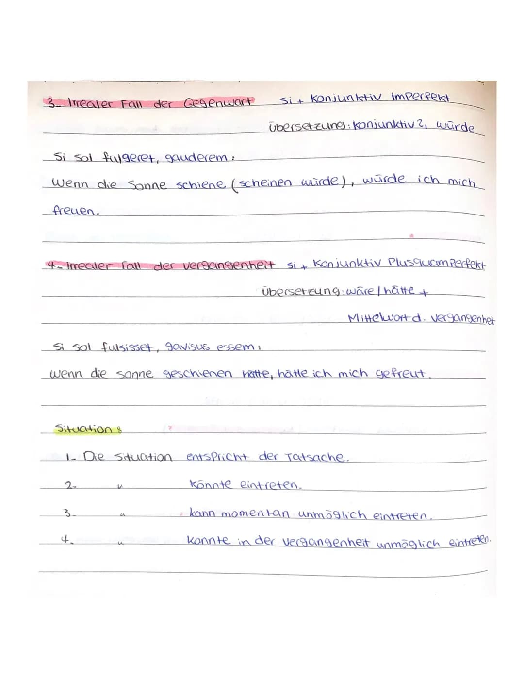
<p>Konditionalsätze werden unter anderem eingeleitet durch:</p>
<ul>
<li>Si (wenn, falls)</li>
<li>Nisi (wenn nicht, falls nicht)</li>
<li>