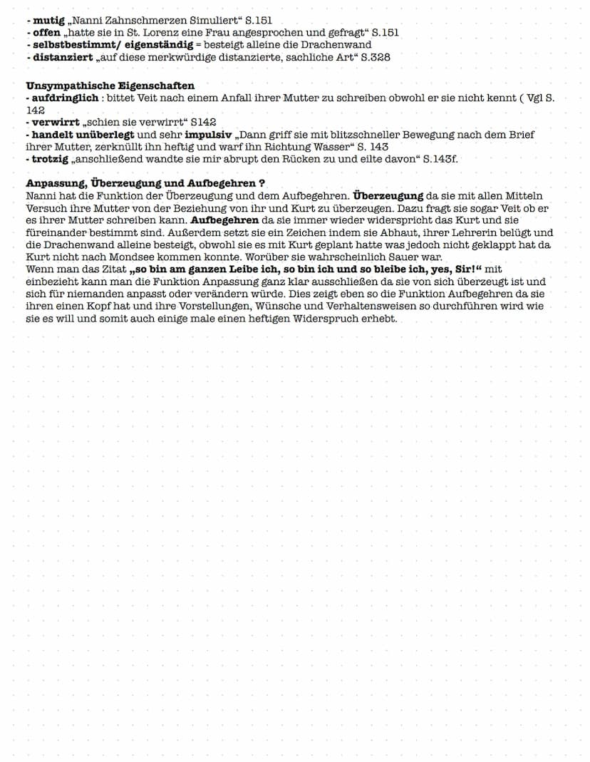OK
Charakterisierung Annemarie Schaller
Annemarie Schaller
Spitzname: Nanni
Alter: 13
Herkunft: Wien
Beruf: Schülerin / verschickte
Äußeres: