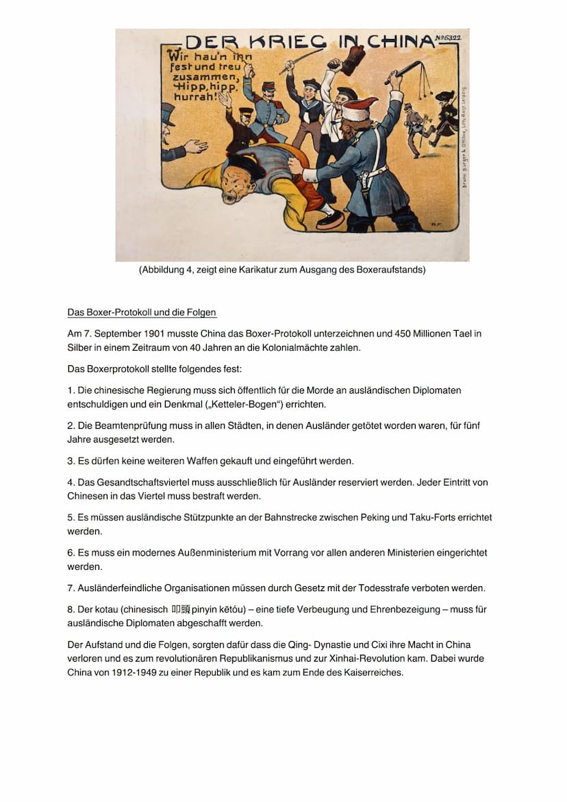 Geschichte Q1 schriftliche Ausarbeitung
Politische und gesellschaftliche Lage in China zu Ende des 19Jhr.
Durch mehrfache Konflikte Chinas m